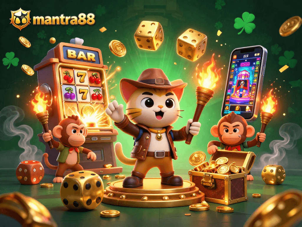 Experience the excitement of mantra88 with a dazzling jackpot scene and engaging characters.