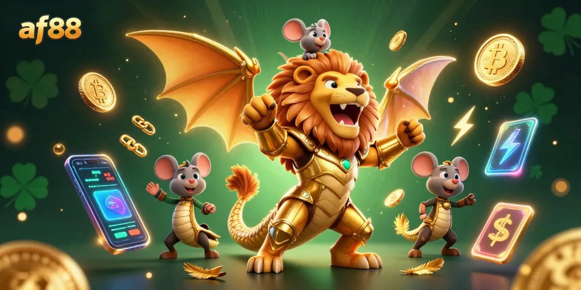 Experience thrilling gameplay at af88 with golden armor chimera and crypto elements in action.