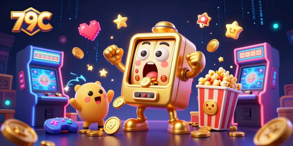 Slots divertidos no 79C mostram máquina ganhando prêmios e diversão.