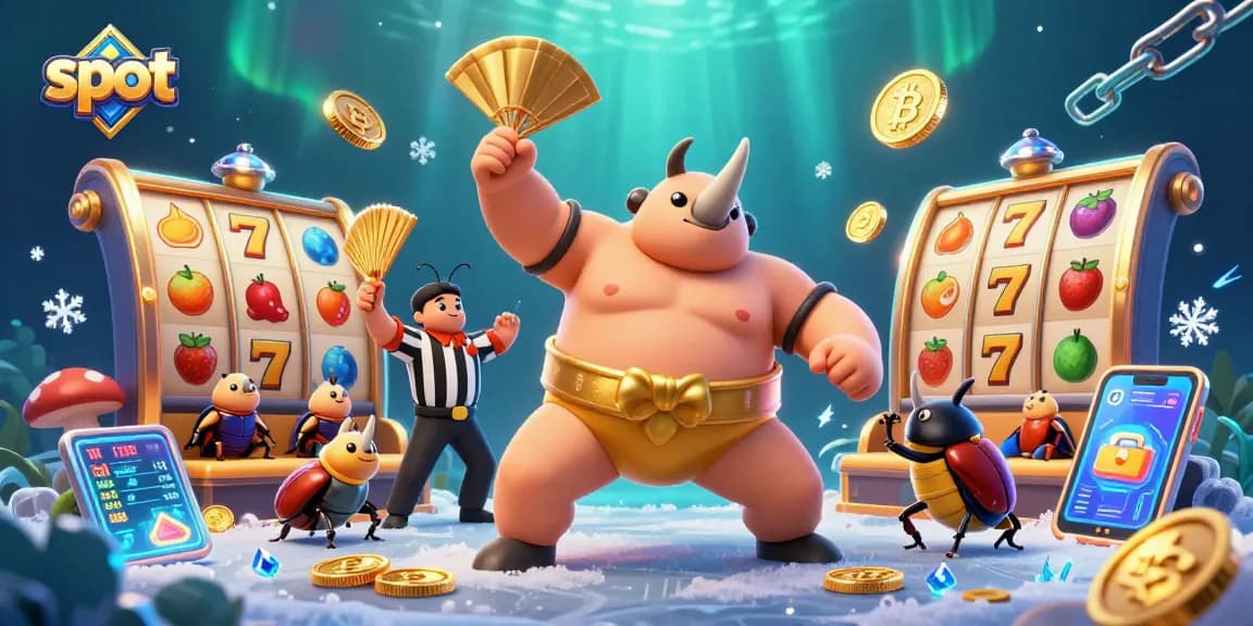 Experience exciting slot gameplay with flying coins and vibrant game elements.