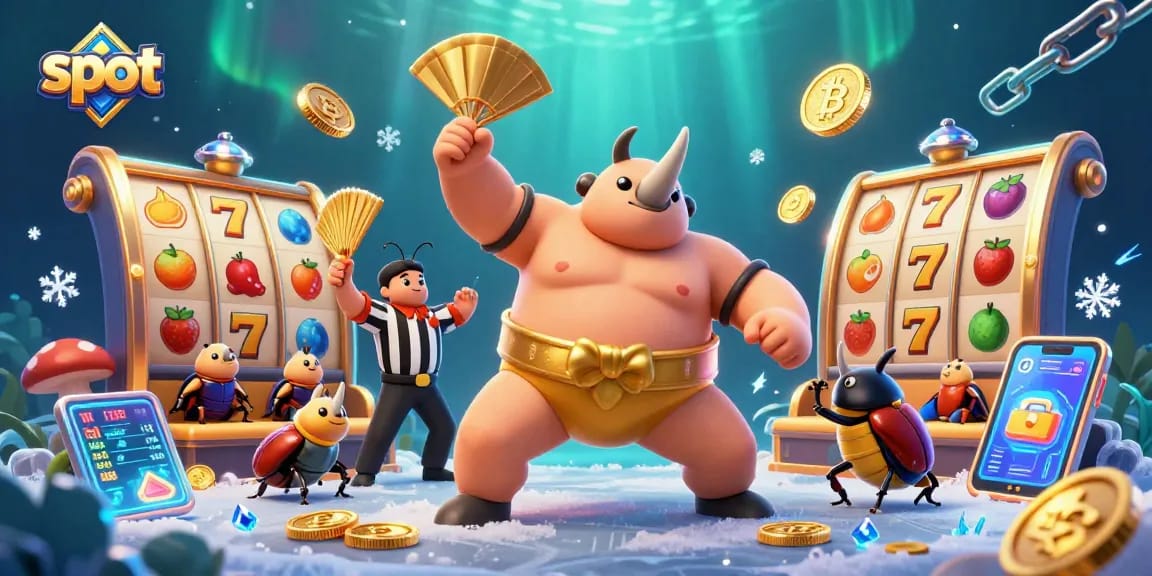 Experience exciting slot gameplay with flying coins and vibrant game elements.