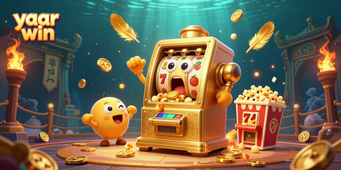 Experience yaar win as golden slot machines celebrate a jackpot event in a vibrant casino scene.