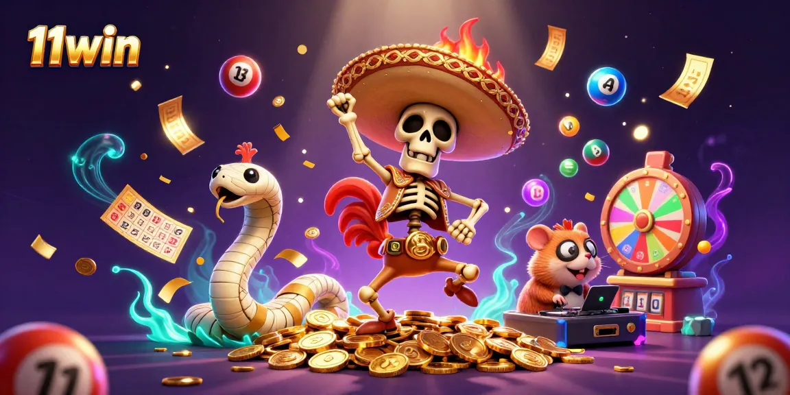 Experience thrilling luck with 11win in an action-packed casino scene featuring dynamic characters and vibrant game elements.