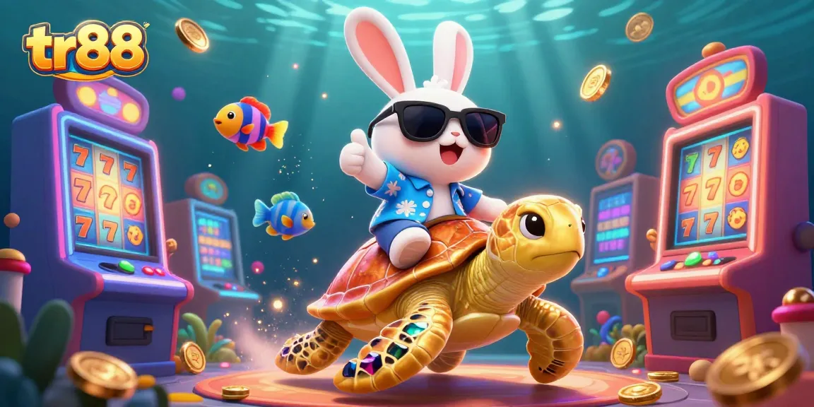 Enjoy thrilling gaming adventures at tr88 with a lucky rabbit and golden turtle in the casino.
