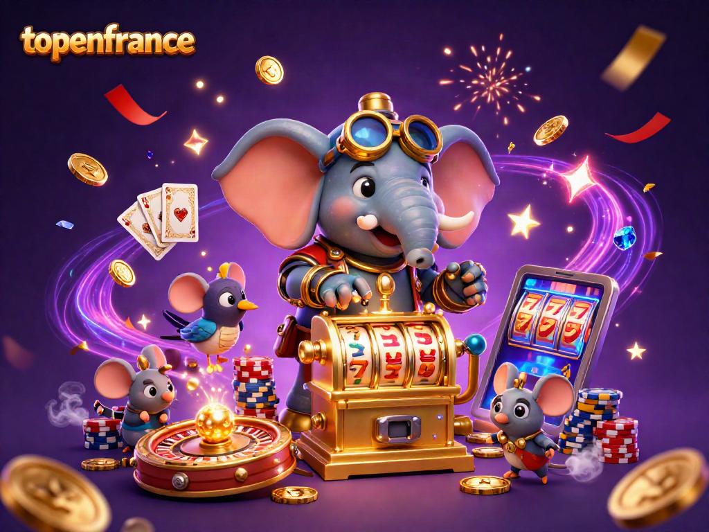 Permainan slot menarik di topenfrance dengan konsumsi koin emas dan batu permata berkilau.