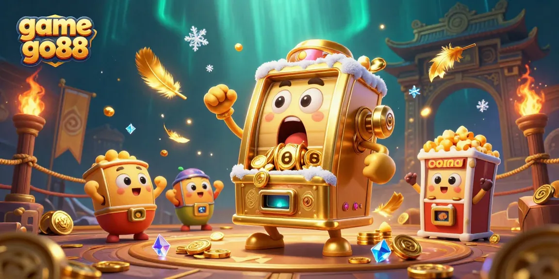 Experience the excitement of game go88 with a surreal jackpot celebration featuring animated slot machines!