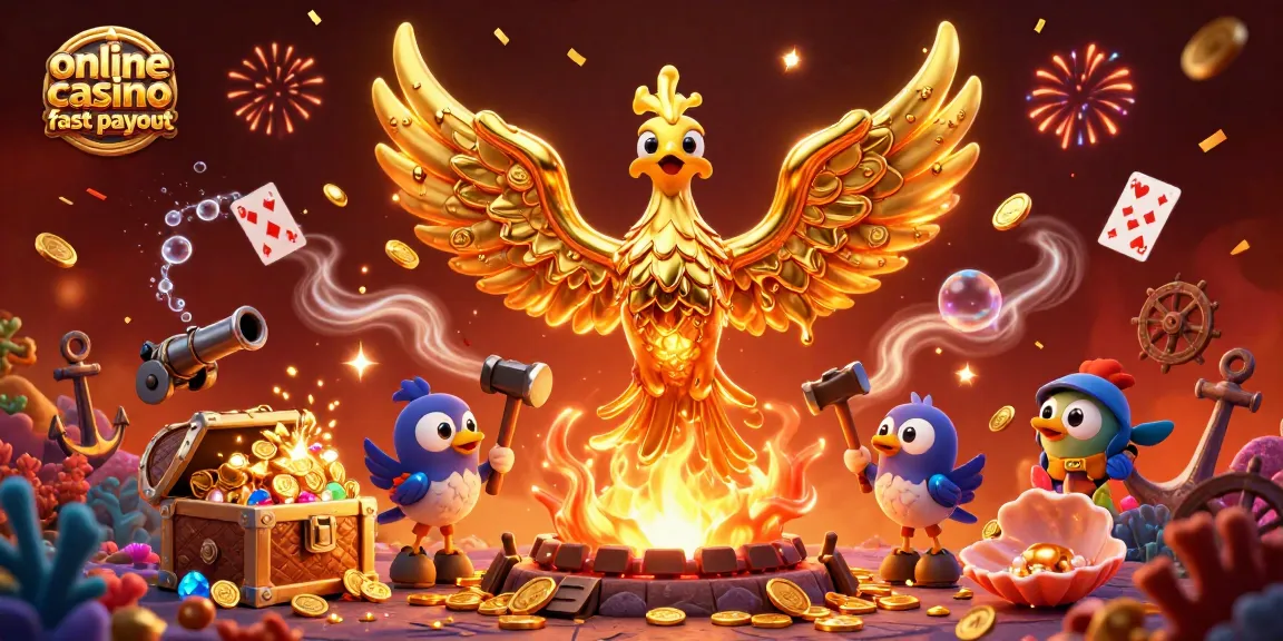 Experience thrilling games at online casino fast payout with vibrant graphics and gold-themed elements.