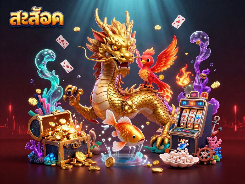 สล็อต สถานการณ์น่าสนใจมีมังกรทองยักษ์และปลาโกยทองคำรวมถึงสล็อตที่หมุนอย่างตื่นเต้น