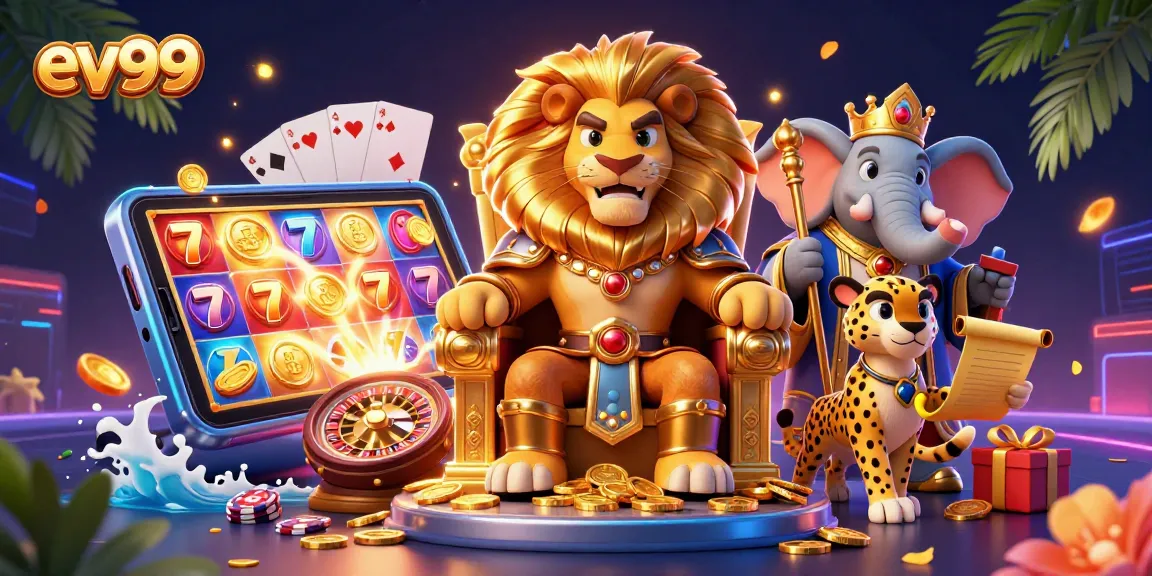 Experience the excitement of ev99 as the lion king reigns over a golden gaming kingdom.