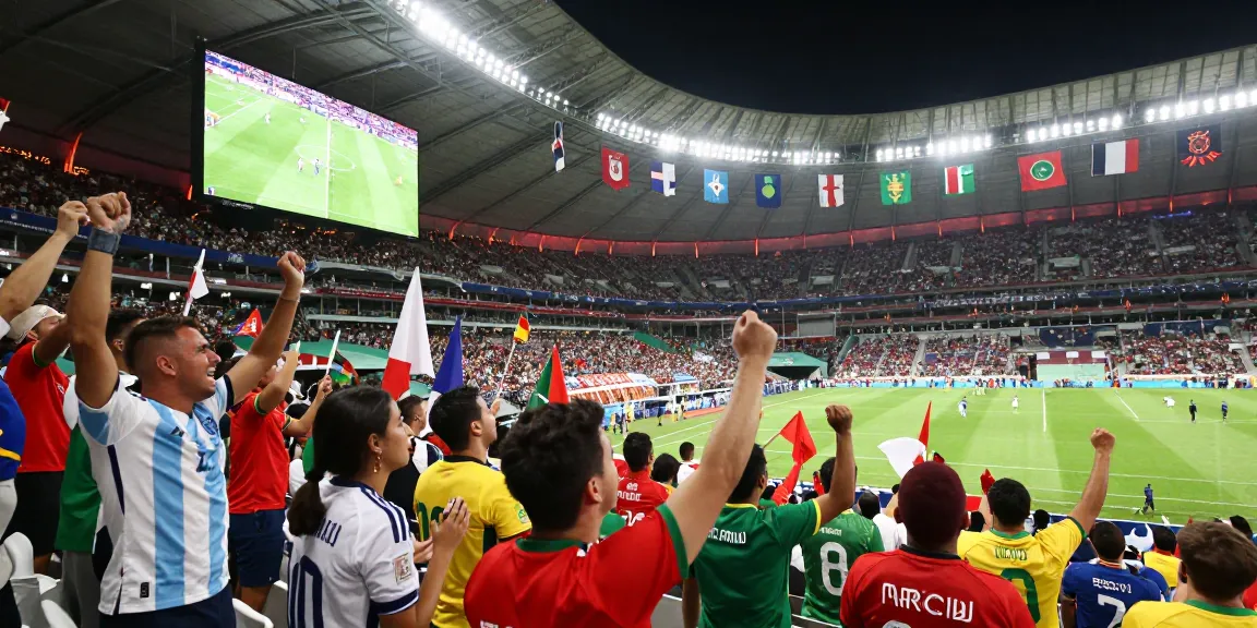 Suasana meriah penggemar di Piala Dunia FIFA 2026 dengan SBO TATA4D streaming langsung.