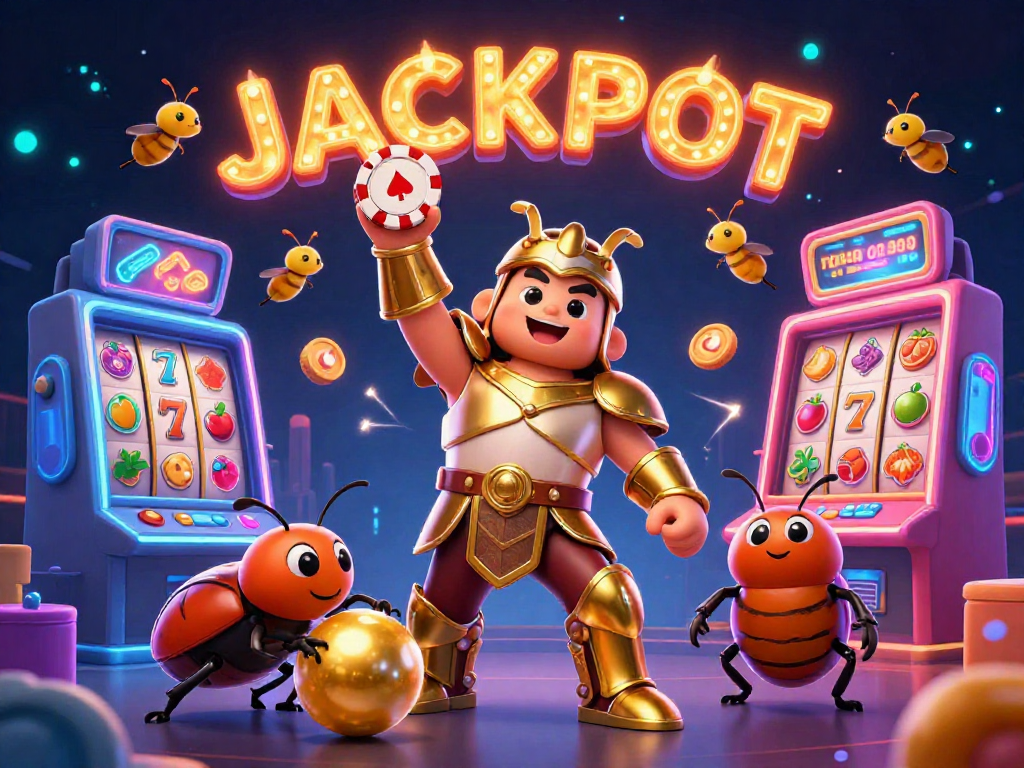 Experience the excitement at situs 5k with a victory pose beetle and jackpot celebration.