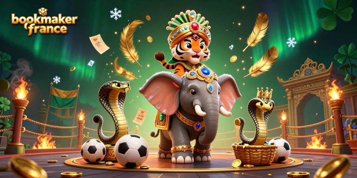Pariez avec bookmaker france dans une illustration vibrante de sport et de chance.