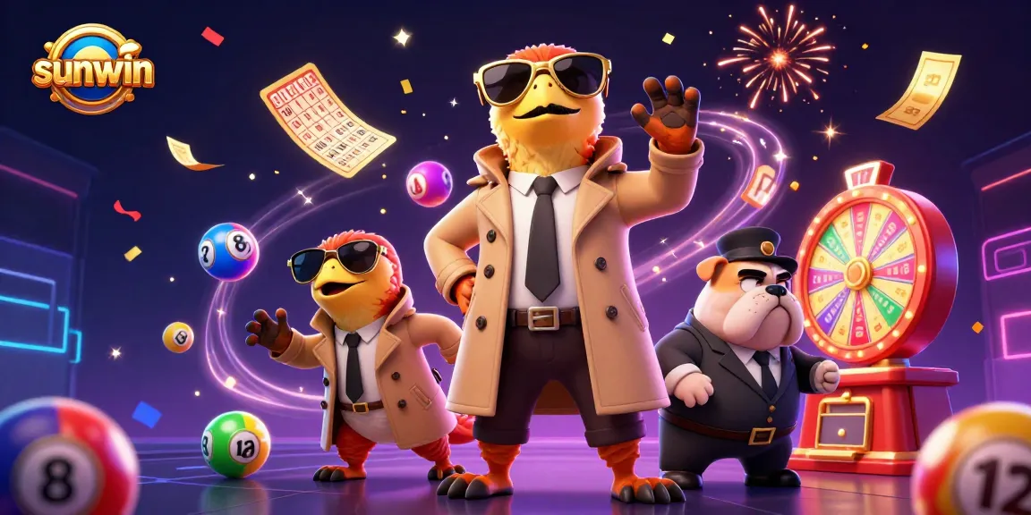 Experience winning moments with sunwin's vibrant casino excitement featuring animated characters.