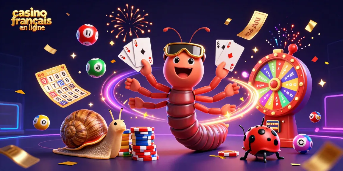 Jouez au casino français en ligne avec des personnages colorés et des éléments festifs exaltants.