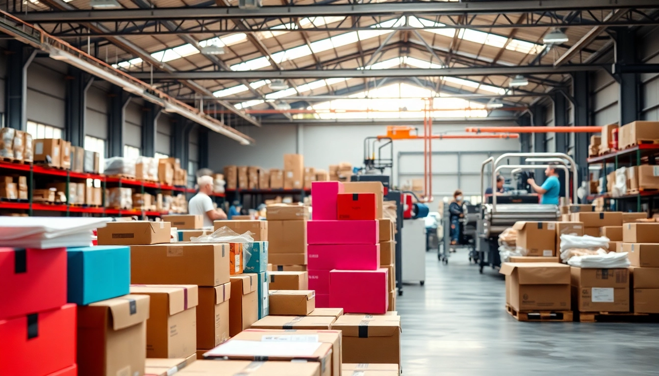 Explore packaging services Chicago with vibrant materials and a professional working environment.