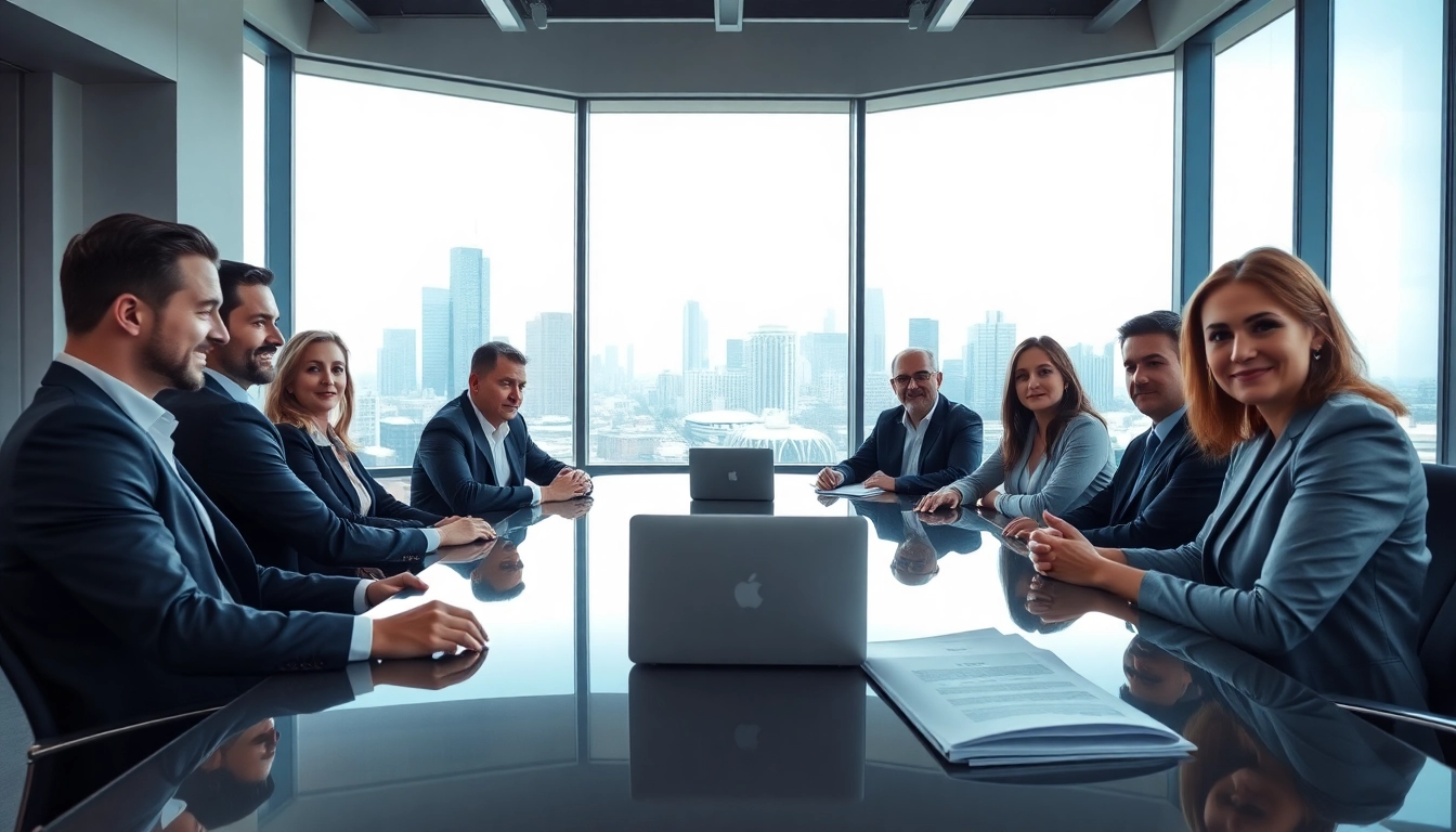 Team analyzing a merchant cash advance lawsuit in a modern office environment.