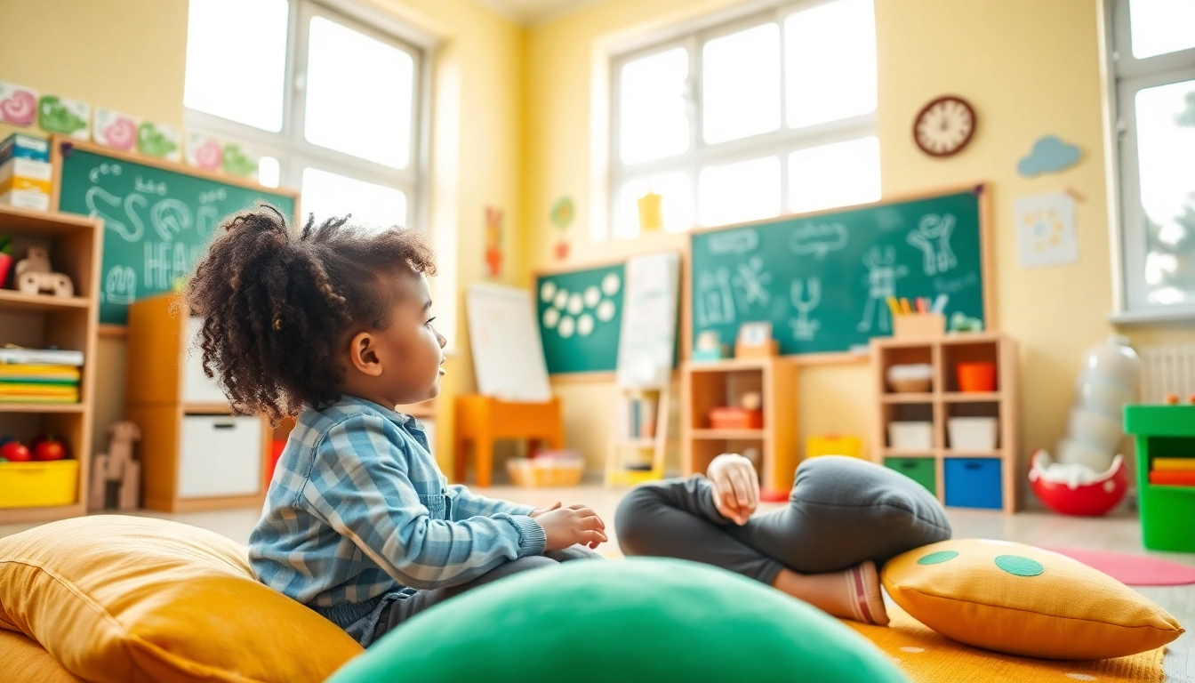 What is ABA therapy in an engaging session with a therapist and child in a colorful room.