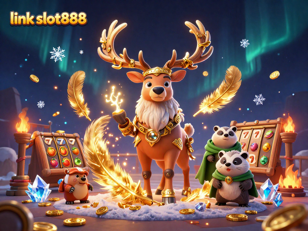 Experience thrilling gameplay with link slot888 in a vibrant 3D casino setting full of dynamic elements.