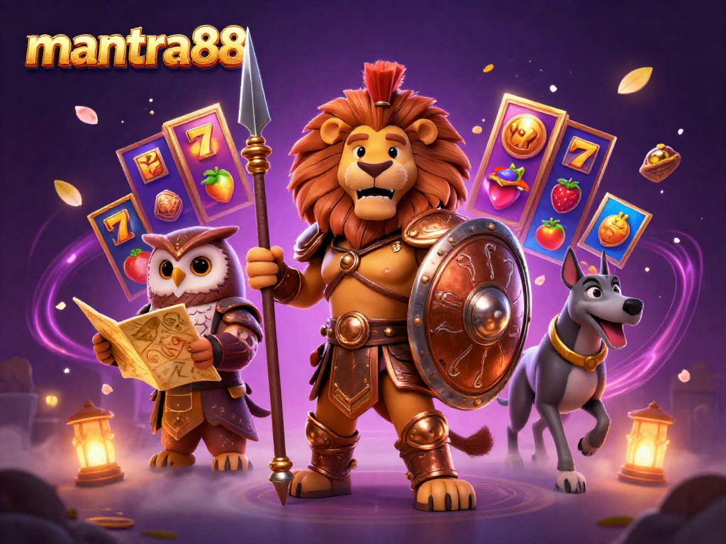 Experience top-notch gameplay with mantra88, featuring a vibrant casino scene full of slots and dynamic elements.