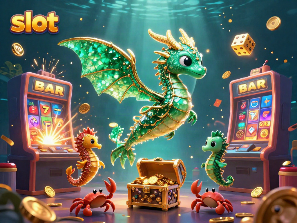 Slot yang memukau dengan naga laut dan harta karun dalam permainan kasino.