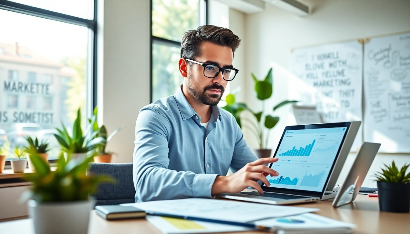 Engaging digital marketing consultant in a modern office setting showcasing expertise in Melaka.