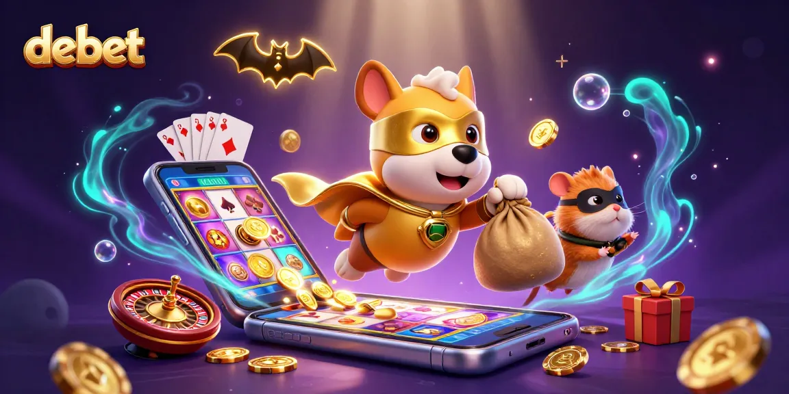 Engage with debet's thrilling slots gameplay featuring superhero characters in a dynamic casino scene.