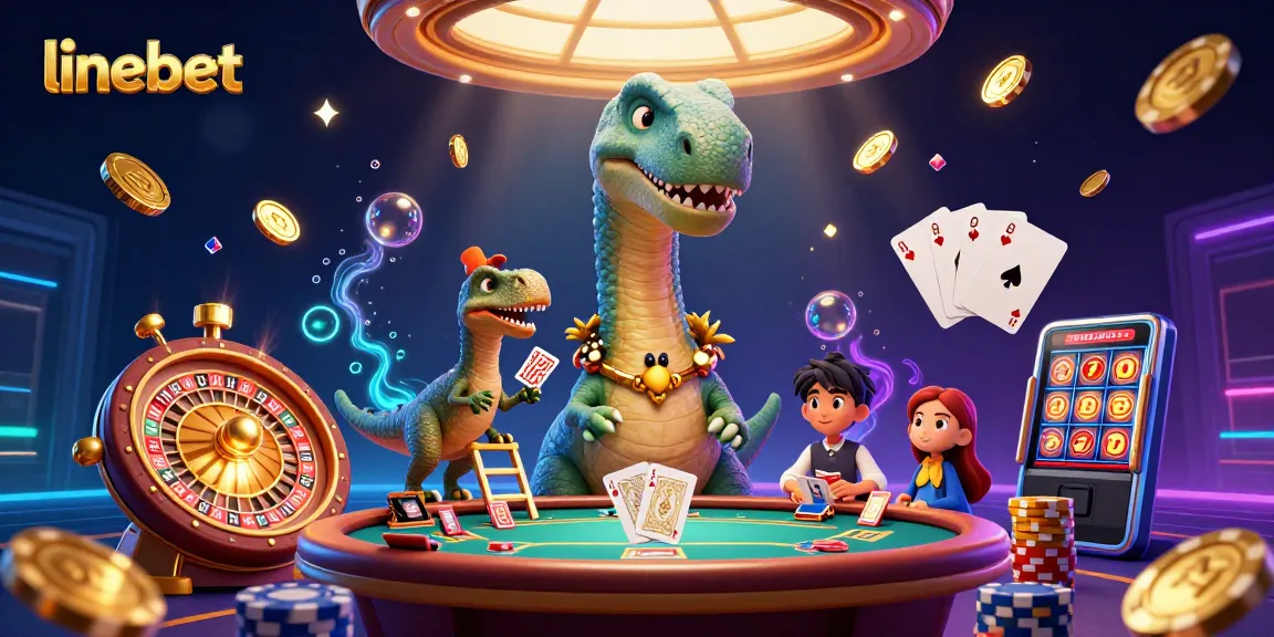 Bet big with linebet in this electrifying casino scene featuring vibrant gambling elements.