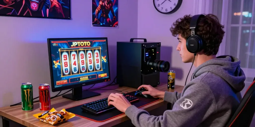JPTOTO pemain mesin slot online di rumah dengan suasana gaming yang nyaman.