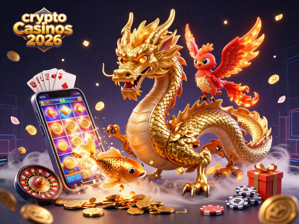 Plongez dans l'univers captivant des crypto casinos 2026 avec le dragon doré et le poisson chanceux.