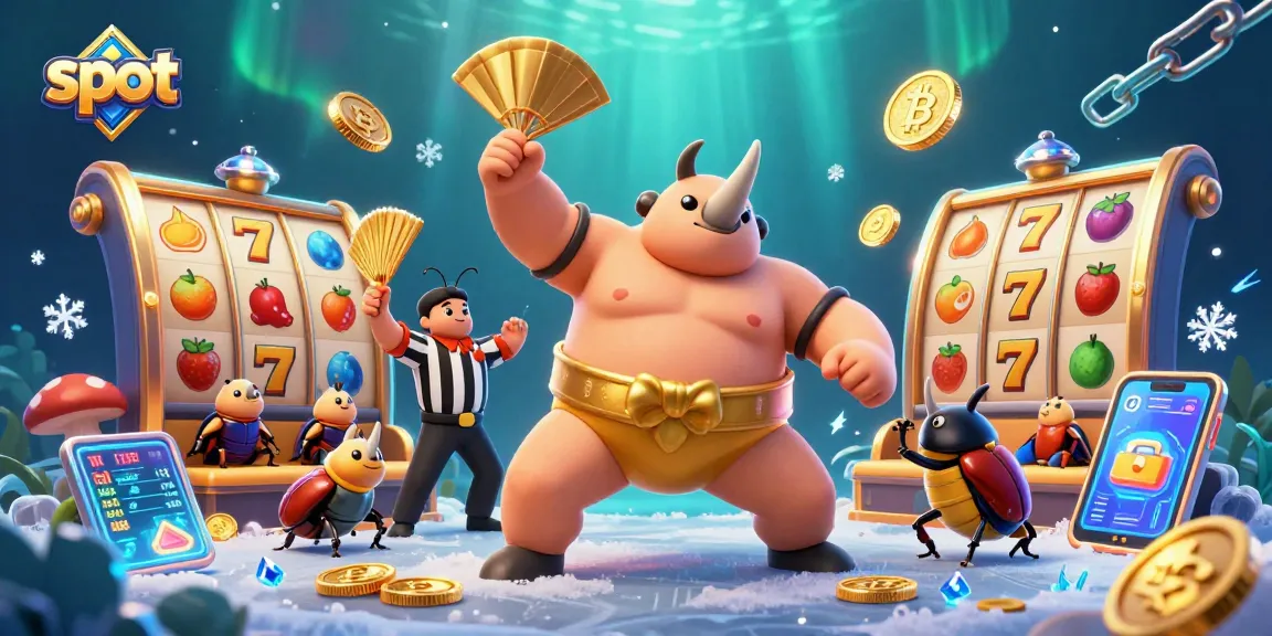 Experience exciting slot gameplay with flying coins and vibrant game elements.