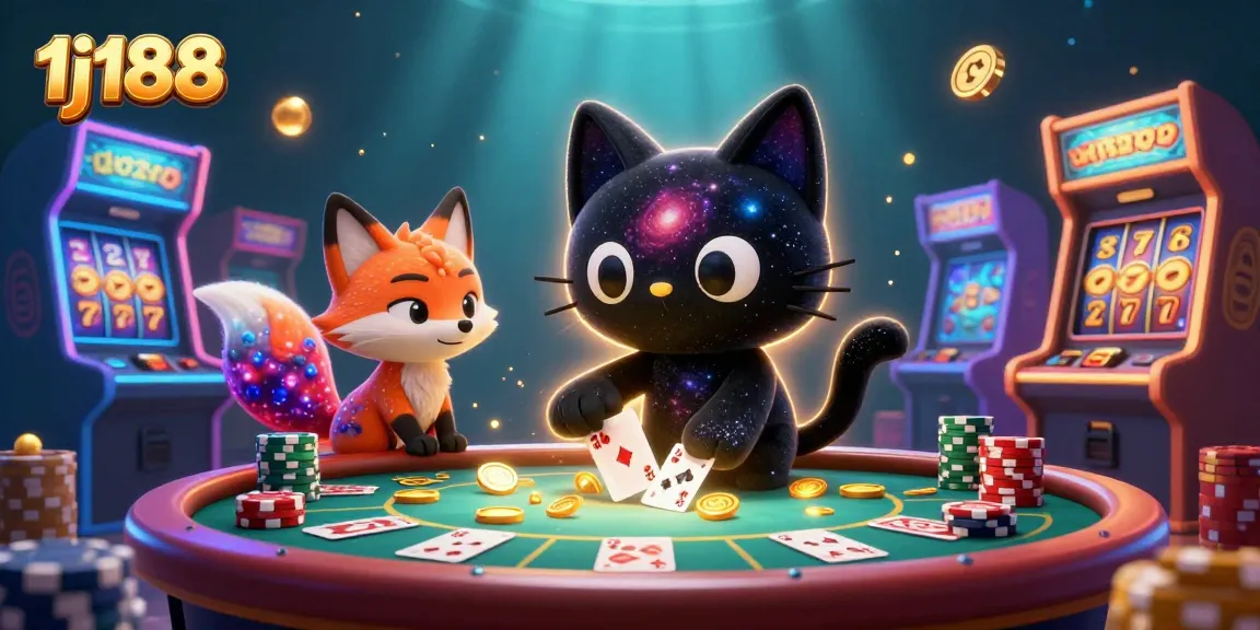 Experience thrilling gameplay and winning moments at 1j188, featuring a cosmic casino with vibrant characters.