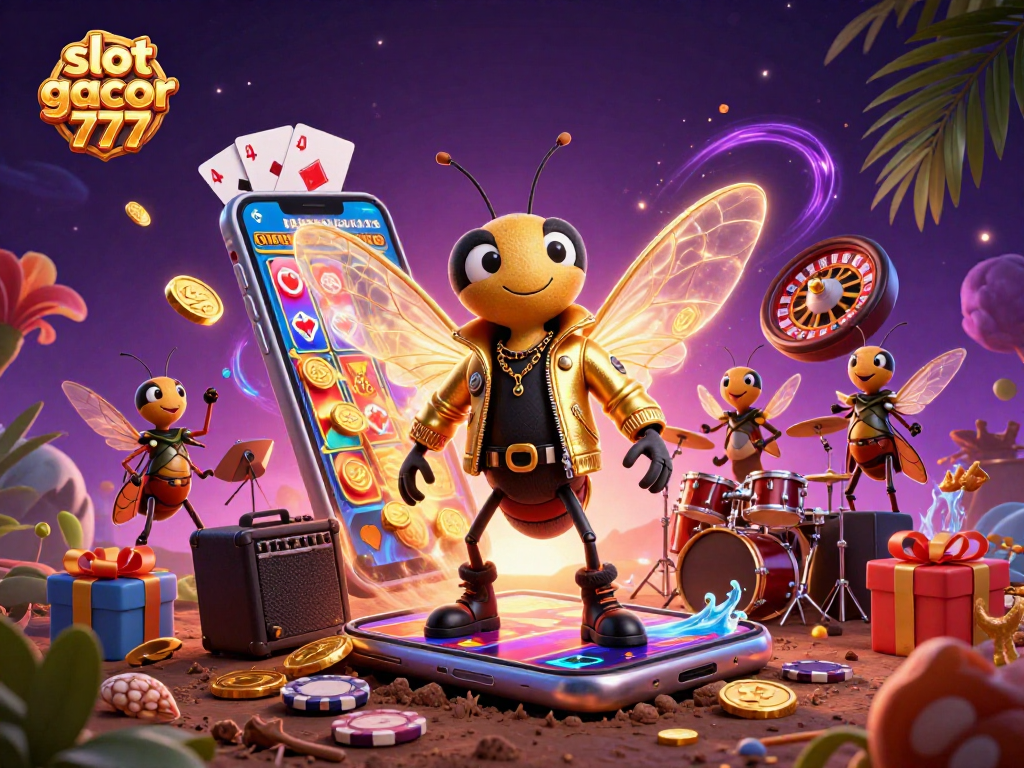 Spin the reels with slot gacor 777 as the rock star and band create a winning melody!
