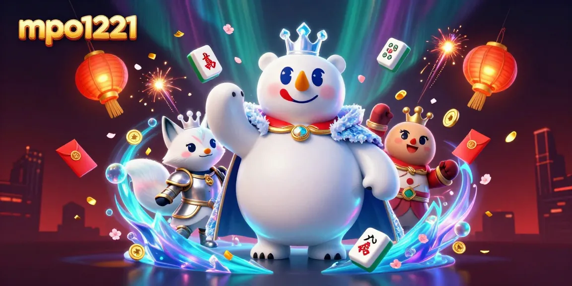 Engage with mpo1221's vibrant online casino scene featuring lucky symbols and captivating characters.