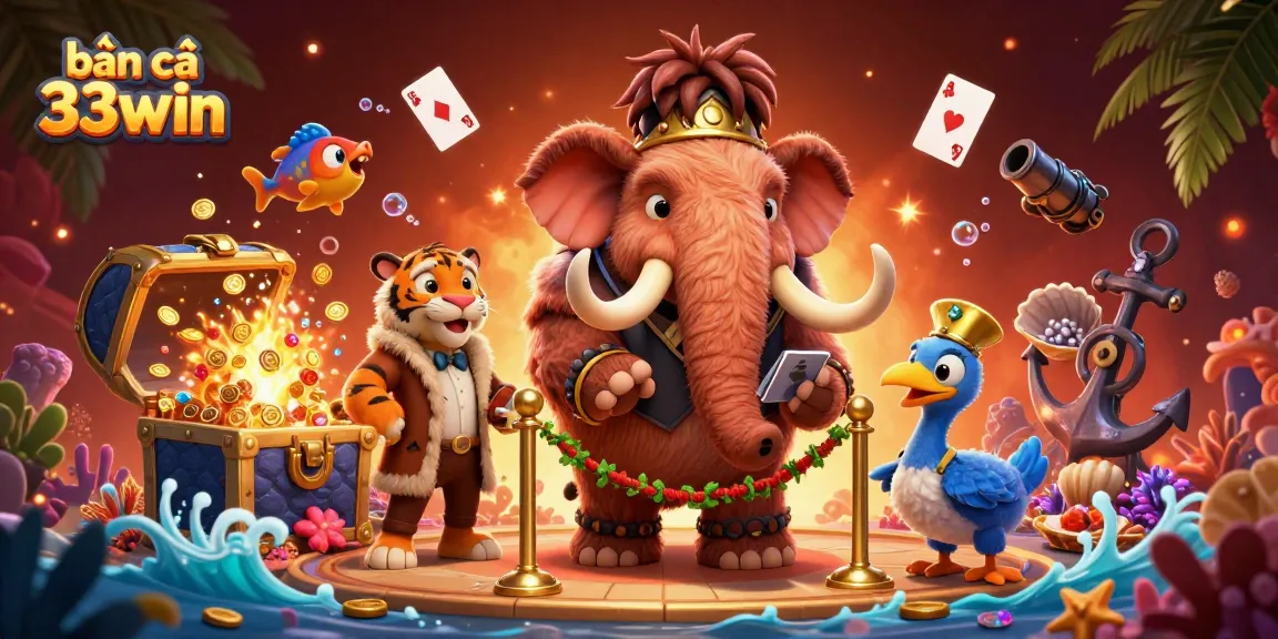 Bắn cá 33win offers thrilling underwater adventures, featuring treasure chests and vibrant sea creatures.
