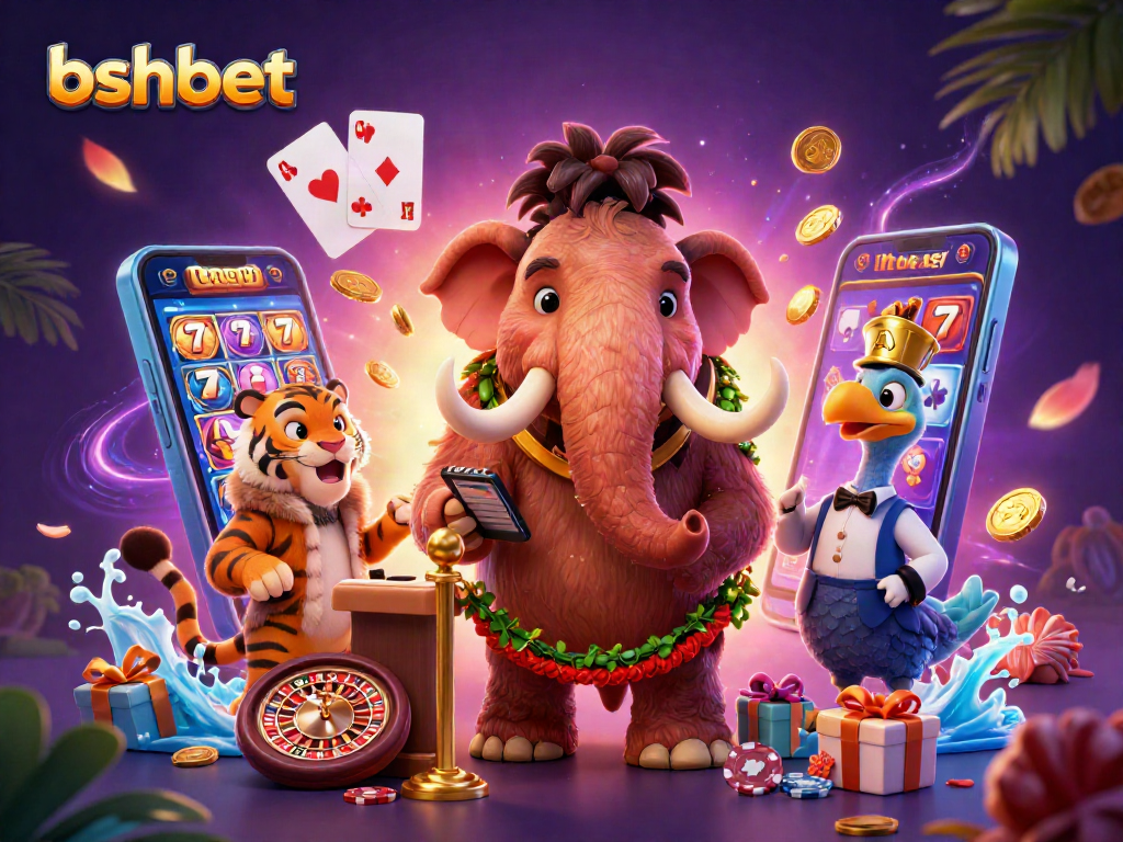 Experience winning excitement with bshbet’s vibrant casino scene featuring a bouncer, VIP guest, and doorman.