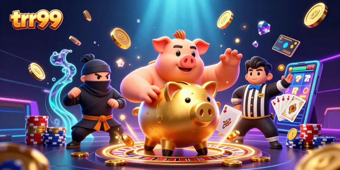 Engage with trr99's thrilling atmosphere through a vibrant casino showdown illustration.
