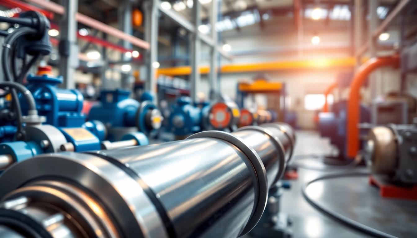 Fluid power systems with hydraulic cylinders showcased in an industrial workshop environment.